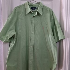 Ralph Lauren Men's Light Green Button Down Shirt
